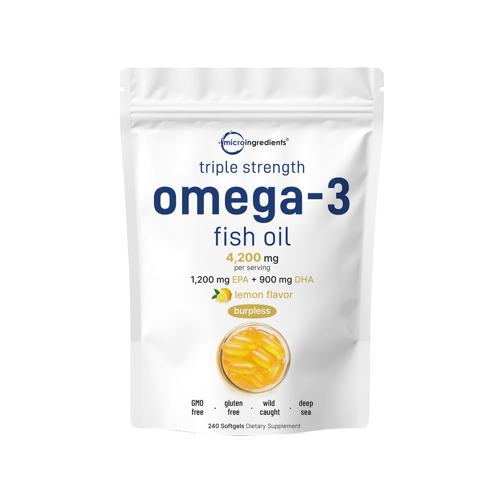 Micro Ingredients Triple Strength Omega 3 Fish Oil Supplements 4200mg Per Serving
