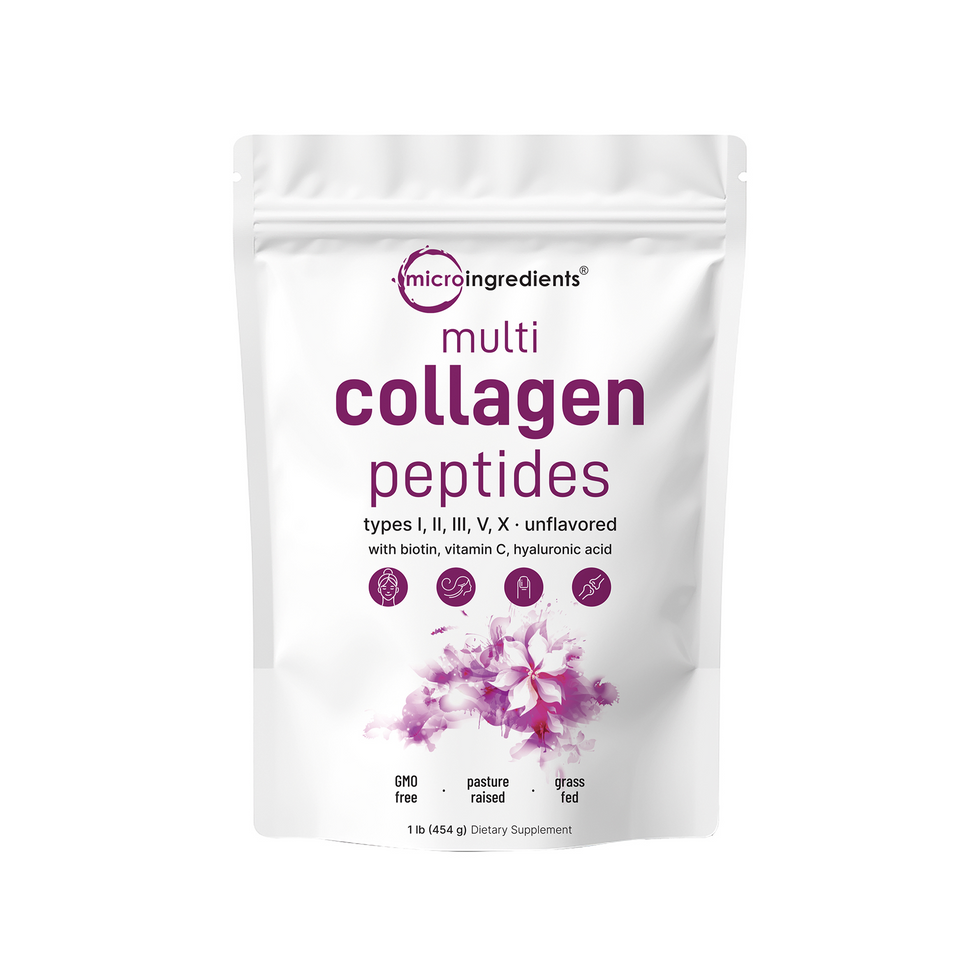 Premium Multi Collagen Peptides Powder with Hyaluronic Acid, Biotin & Vitamin C | Hydrolyzed Protein Types I, II, III, V & X | Unflavored Daily Collagen Supplement