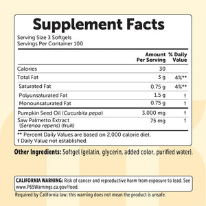 Micro Ingredients Pumpkin Seed Oil with Saw Palmetto Softgels